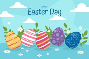 Flat background design for easter celebration vector