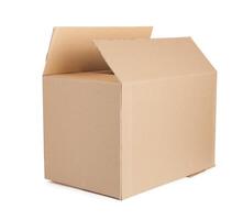 Open cardboard box. To transport items photo