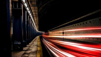 haute la vitesse lumières tunnel mouvement les sentiers video