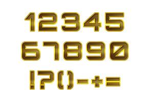 perforado dorado metal conjunto de números foto