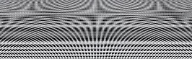 Silver chrome perforated metal plate shot in perspective photo