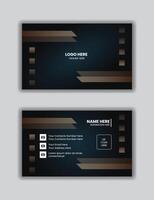 Corporate styled dark color and with gradient a business card template vector