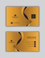 Creative business card template,Golden gradient color,Professional touch Business Card Template. vector