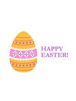 Colorful Easter egg isolated on white background. Happy Easter lettering and inscription. Spring time celebration. Colorful festive greeting card, flyer, background. vector