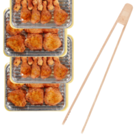 Fresh chicken marinated in sauce cut out isolated transparent background png