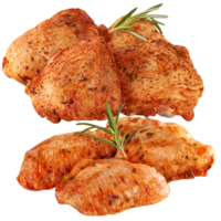Fresh chicken marinated in sauce cut out isolated transparent background png
