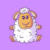 Cute sheep design sitting, cartoon vector