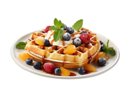 AI generated A plate of waffle png file