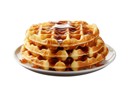 AI generated A plate of waffle png file