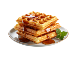 AI generated A plate of waffle png file