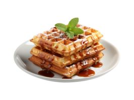 AI generated A plate of waffle png file