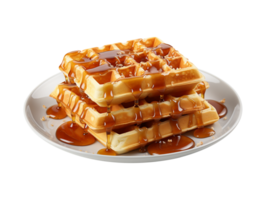 AI generated A plate of waffle png file