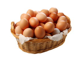 AI generated A basket of eggs png file