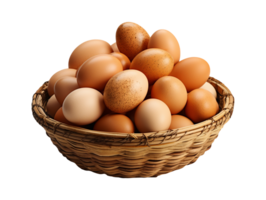 AI generated A basket of eggs png file