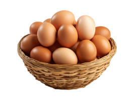 AI generated A basket of eggs png file