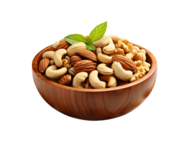 AI generated A bowl of nuts png file