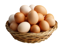 AI generated A basket of eggs png file