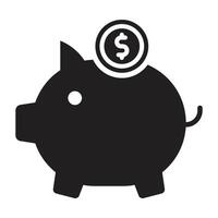 cerdito banco plano icono. vector