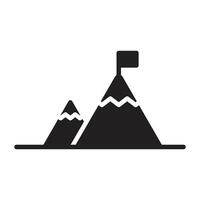 Goal mountain Flat icon. vector
