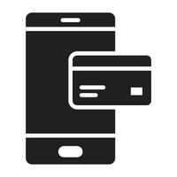 Online Payment on Mobile phone Flat icon. vector