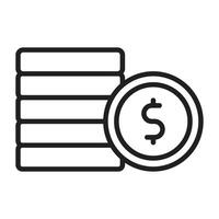 Coins line icon. vector