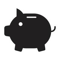 cerdito banco plano icono. vector