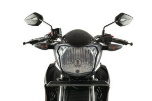 black sports type motorbike with fuel injection system png