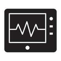 electrocardiograma plano icono. vector