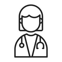 female Doctor line icon. vector