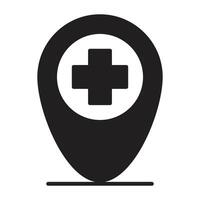 hospital mapa plano icono. vector