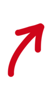 Red arrow road sign hand drawing png