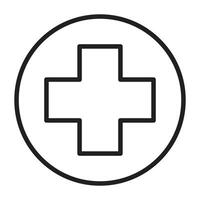 Red Cross line icon. vector