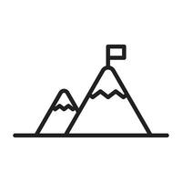 Goal mountain line icon. vector