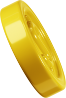 3d lustroso oro moneda icono png