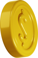 3D Glossy Gold Coin Icon png