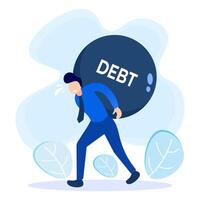 Illustration vector graphic cartoon character of debt