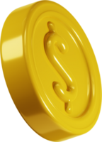 3D Glossy Gold Coin Icon png