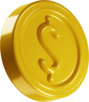 3d lustroso oro moneda icono png