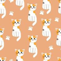 Seamless pattern with cute cartoon cats for fabric print, textile, gift wrapping paper. children's colorful vector, flat style vector