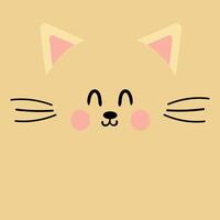 Cute illustration of cartoon cat with cute handwriting. cute animal wallpapers, backgrounds and cards vector
