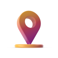 Colorful social network pin tag point for map, 3D Rendering Realistic gradient Location map pin GPS pointer markers GPS location symbol, maps and navigation apps, gradient geolocation markers png