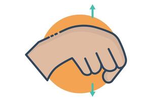 yes sign language. Affirmative 'Yes' sign in sign language with diverse hands, symbolizing agreement. flat line icon style. element illustration vector