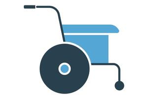 wheelchair symbol. icon related to disability. solid icon style. element illustration vector