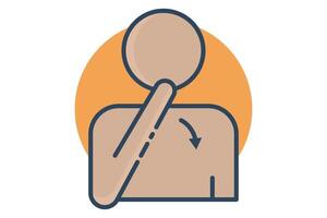 Thank you sign language. thank you icon in sign language with diverse hands, conveying appreciation. flat line icon style. element illustration vector