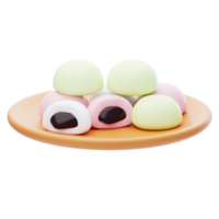 mochi 3d icon. Japanese rice dessert. Traditional Japanese dessert png