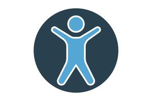 accessibility icon. icon of a person inside a circle. icon related to disability. solid icon style. element illustration vector