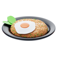 fried rice 3d icon. Fried rice with egg. Easy food png