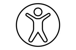 accessibility icon. icon of a person inside a circle. icon related to disability. line icon style. element illustration vector