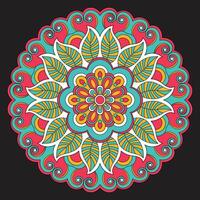 flor redondo ornamental geométrico mantelito patrón, mandala vector ilustración