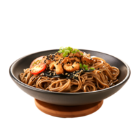 ai genererad yaki soba utan distraktioner, perfekt för fokuserade asiatisk kulinariska design element png